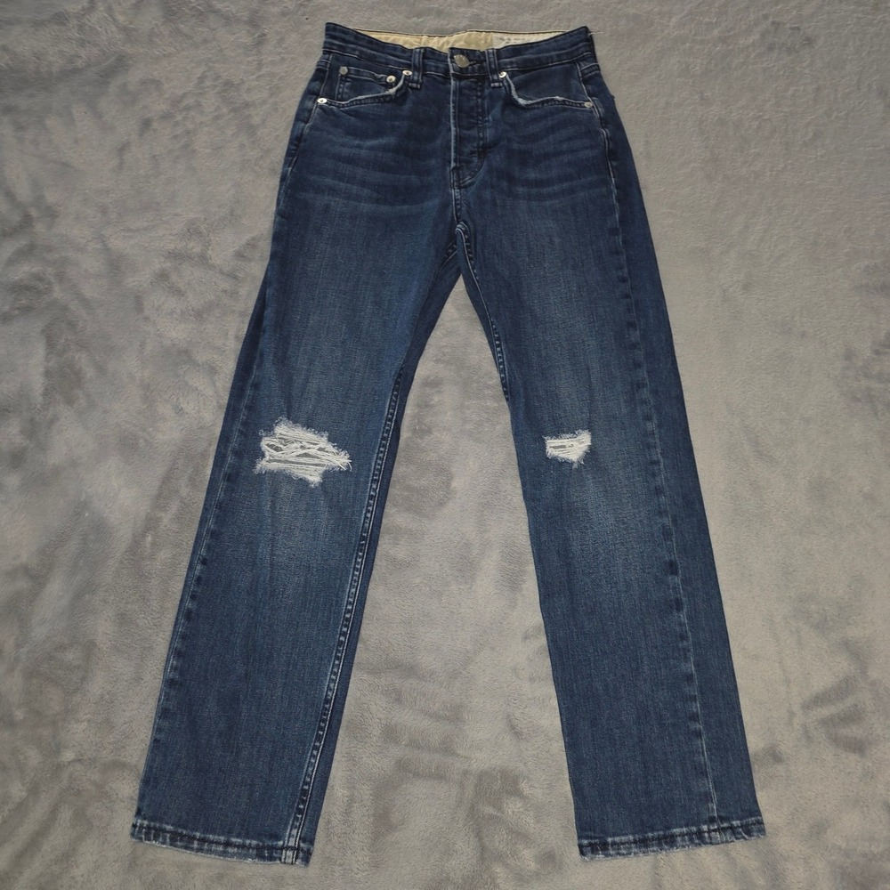 Rag & Bone Maya High-Rise Ankle Slim Distressed Jeans Emory 24